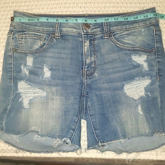 American Eagle Midi AEO Denim Cafe Shorts - Picture 1 of 12